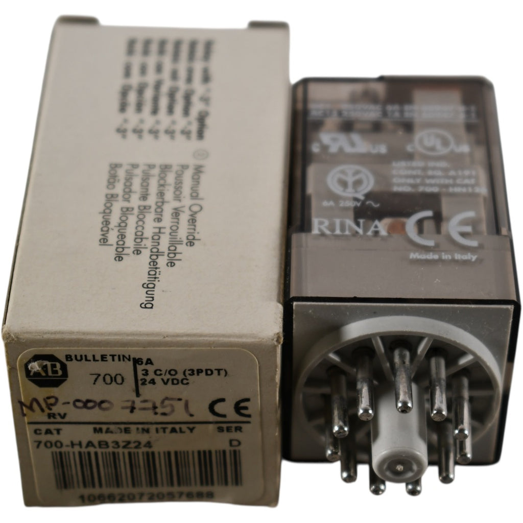 Relay Tube NEW Allen Bradley 700-HAB3Z24 Tube Base Relay – VB Industrial Supply