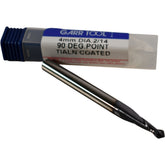 NEW Garr 4mm Carbide Drill 2 Flute TiAlN Coated 90 Deg Point