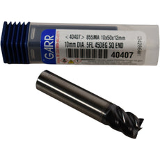 NEW GARR 40407 855MA End Mill - 10mm Dia, 5 Flute, 45� Helix, AlTiN Coated