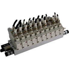 (10) SMC SY7120-5LZD-02 Solenoid Valves w/ Manifold Block Pneumatic