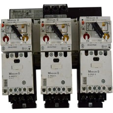 (3) Moeller PKZ2/ZM-40/S-SP Motor Starter Assembly w/ Busbar Link BK 50/3-PKZ2, B 3.1/3-PKZ2