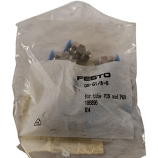 (Pack of 10) NEW Festo 186096 Fittings | QS-G1/8-6 | G1/8 Thd | 6mm Tube