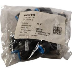 (Pack of 10) NEW Festo 186120 Fittings | QSL-G1/4-8 | G1/4 Thd | 8mm Tube | L-Shape