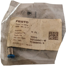 (Pack of 2) NEW Festo QSM-M5-4-I Fittings | M5 Thd | 4mm Tube | Push-in