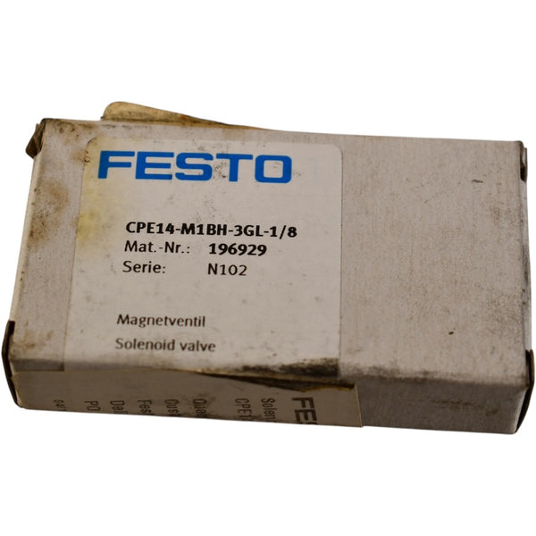 NEW Festo 196929 Solenoid Valve | CPE14-M1BH-3GL-1/8 | 3/2-Way | G1/8 ...