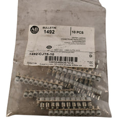 Pack of 10 NEW Allen Bradley 1492-CJT5-10 10-Pole Center Jumper 5mm Screw Type Gray