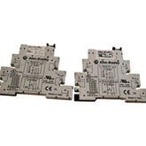 Lot of 2 Allen Bradley 700-HLT1Z Terminal Block Relays w/ 700-TBR24 Relays 24VDC