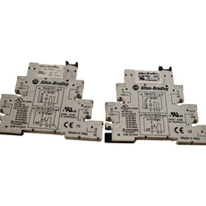 Lot of 2 Allen Bradley 700-HLT1Z Terminal Block Relays w/ 700-TBR24 Relays 24VDC