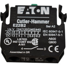 NEW Eaton E22B2 Cutler-Hammer 10A Contact Block 22.5mm 1NO Screw Terminal