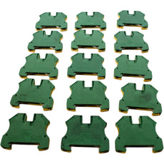 Lot of 15 Allen Bradley 1492-JG6 Grounding Terminal Blocks 10mm Green Yellow