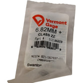 NEW Vermont Gage 112106820 6.82mm Class ZZ Plus (+) Pin Gage