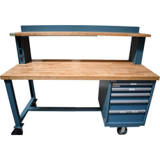 Lista Industrial Workbench Cabinet 5 Drawers 72''W 58''H x 30''D w/ Casters