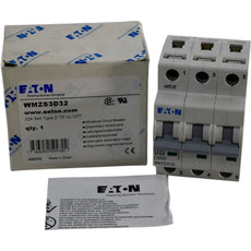 NEW EATON WMZS3D32 Miniature Circuit Breaker 32A 3 Pole 277/480V 5kA DIN Rail