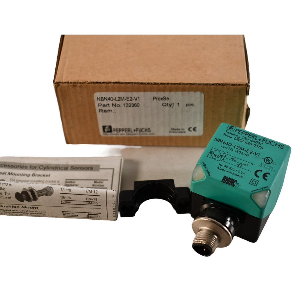 NEW Pepperl Fuchs NBN40-L2M-E2-V1 40mm Inductive Proximity Sensor M12 ...