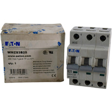 NEW Eaton WMZS3B25 Circuit Breaker UL1077 B-Curve 3 Pole 25A DIN Rail