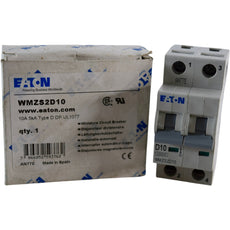 NEW Eaton WMZS2D10 Circuit Breaker UL1077 10A 480V 2-Pole D-Curve DIN Rail