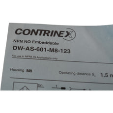 NEW Contrinex DW-AS-601-M8-123 8mm Inductive Proximity Sensor M8 NPN NO