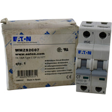 NEW EATON WMZS2C07 Circuit Breaker 7A 2 Pole 10kA Type C 277/480VAC DIN Rail