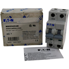NEW EATON WMZS2C40 40A 2P 10kA Type C DIN Rail Circuit Breaker 277/480V