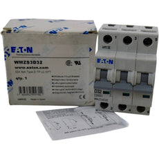 NEW EATON WMZS3D32 32A 3 Pole Type D 5kA DIN Rail Circuit Breaker 277/480V