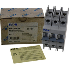 NEW EATON WMZT3C15 15A 3 Pole 10kA Type C DIN Rail Circuit Breaker 480Y/277V AC
