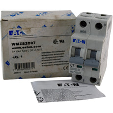 NEW EATON WMZS2C07 Circuit Breaker 7A 2 Pole 10kA Type C DIN Rail 277/480V