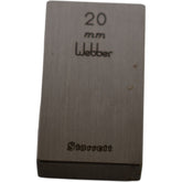Starrett Weber 20mm Rectangular Steel Gage Block Inspection