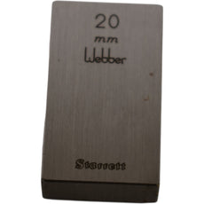Starrett Weber 20mm Rectangular Steel Gage Block Inspection