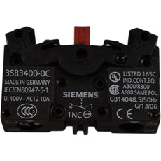 NEW Siemens 3SB3400-0C Contact Block 1NC Screw Terminal Front Mount