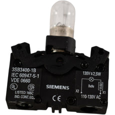 NEW Siemens 3SB3400-1B Lamp Holder BA9S 130V AC/DC Screw Terminal