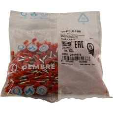 NEW Pack 500 Cembre PKD108 17AWG Wire Ferrule Insulated Red 1.0mm� 8mm Pin