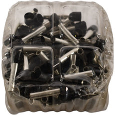 NEW Pack 100 BM Group 00511 10AWG 6mm� Insulated Ferrule Black 18mm Pin