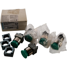 NEW Pack of 5 Siemens 3SB3500-1DA41 Green Mushroom Pushbuttons 30mm