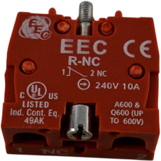NEW EEC Controls R-NC Contact Block NC A600 240V 10A 22mm R-Series