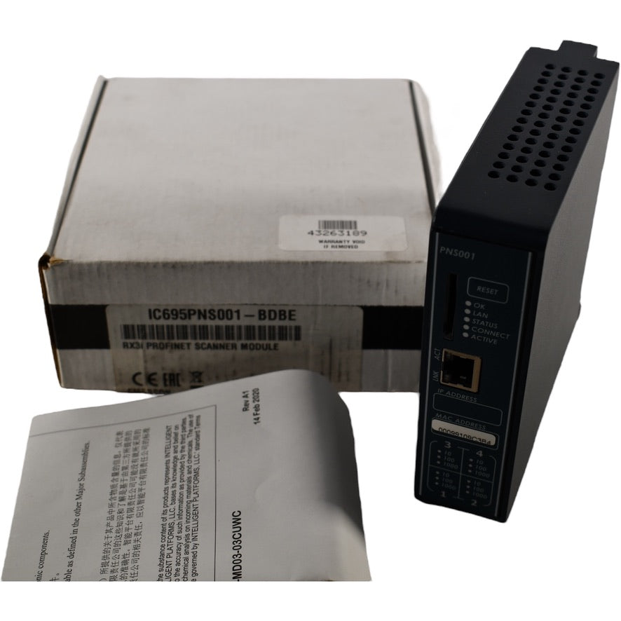 Profinet Scanner NEW Emerson IC695PNS001 RX3i Profinet Scanner Module 4x Ethernet Ports ...