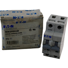 NEW EATON WMZS2C40 Circuit Breaker 40A 2P 10kA Type C DIN Rail 277/480V
