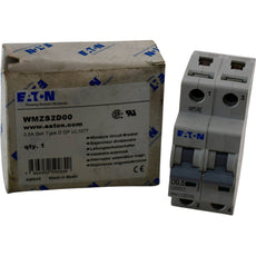 NEW EATON WMZS2D00 Circuit Breaker 0.5A 2P 5kA Type D DIN Rail 277/480V