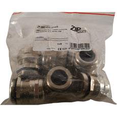 NEW Lot of 6 ZIPport ZP-MC-CG-21M8 PG21 Cable Glands Brass IP68
