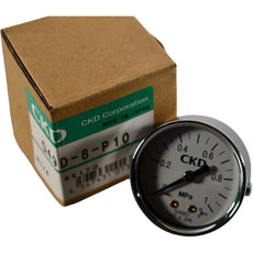 NEW CKD G49D-8-P10 Pneumatic Pressure Gauge 0-1.0MPa R1/4 Back Mount