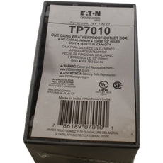 NEW Eaton Crouse-Hinds TP7010 Weatherproof Outlet Box 1-Gang Gray