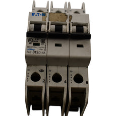 Eaton FAZ-D15/3-NA 15A 3P 480Y/277V D Curve DIN Rail Circuit Breaker UL 489