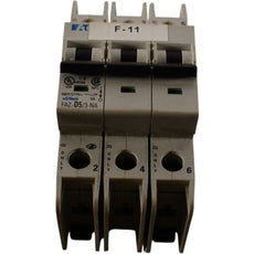 Eaton FAZ-D5/3-NA 5A 3P 480Y/277V D-Curve DIN Rail Circuit Breaker UL 489
