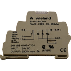 Wieland 80.010.4000.0 FLARE-24DC-1W-250V6A 24VDC 6A DIN Rail Relay