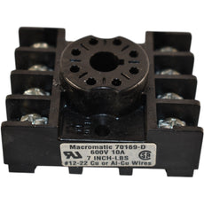 Macromatic 70169-D Relay Socket 8-Pin 10A 600V DIN Rail/Panel Mount UL
