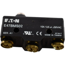NEW Eaton E47BMS02 E47 15A SPDT Precision Limit Switch Straight Plunger