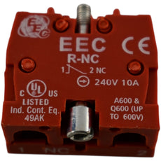 NEW EEC Controls R-NC Contact Block NC A600 240V 10A 22mm R-Series