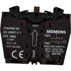 NEW Siemens 3SB3400-0A Contact Block 1NO 1NC 22mm Screw Terminal Front Mount