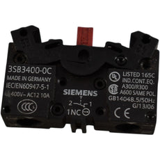 NEW Siemens 3SB3400-0C 22mm Contact Block 1NC Screw Terminal Front Mount