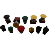 Lot of 11 Switch Heads, Pushbutton, Selector Switch & More