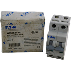 NEW Eaton WMZS2C50 Miniature Circuit Breaker 50A 2-Pole C-Curve 277/480V AC DIN Rail